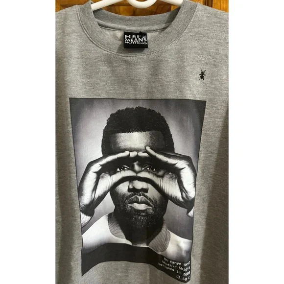 Kanye West Hype Means Nothing Aviator Grey Graphic Sweatshirt Size M